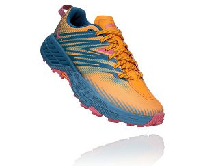 Hoka One One Speedgoat 4 Womens Hiking Shoes Saffron/Provincial Blue | AU-2837095